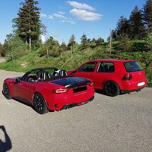 golf 4 et fiat abarth spider balade en montagne