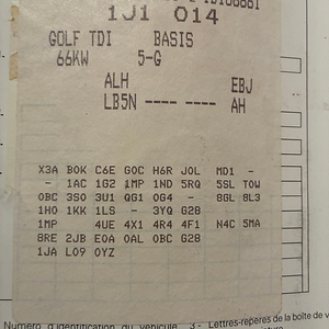 Identification Golf 4 1,9 TDI