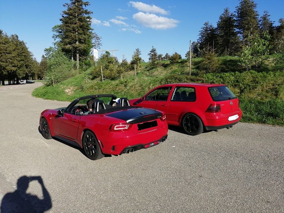 golf 4 et fiat abarth spider balade en montagne